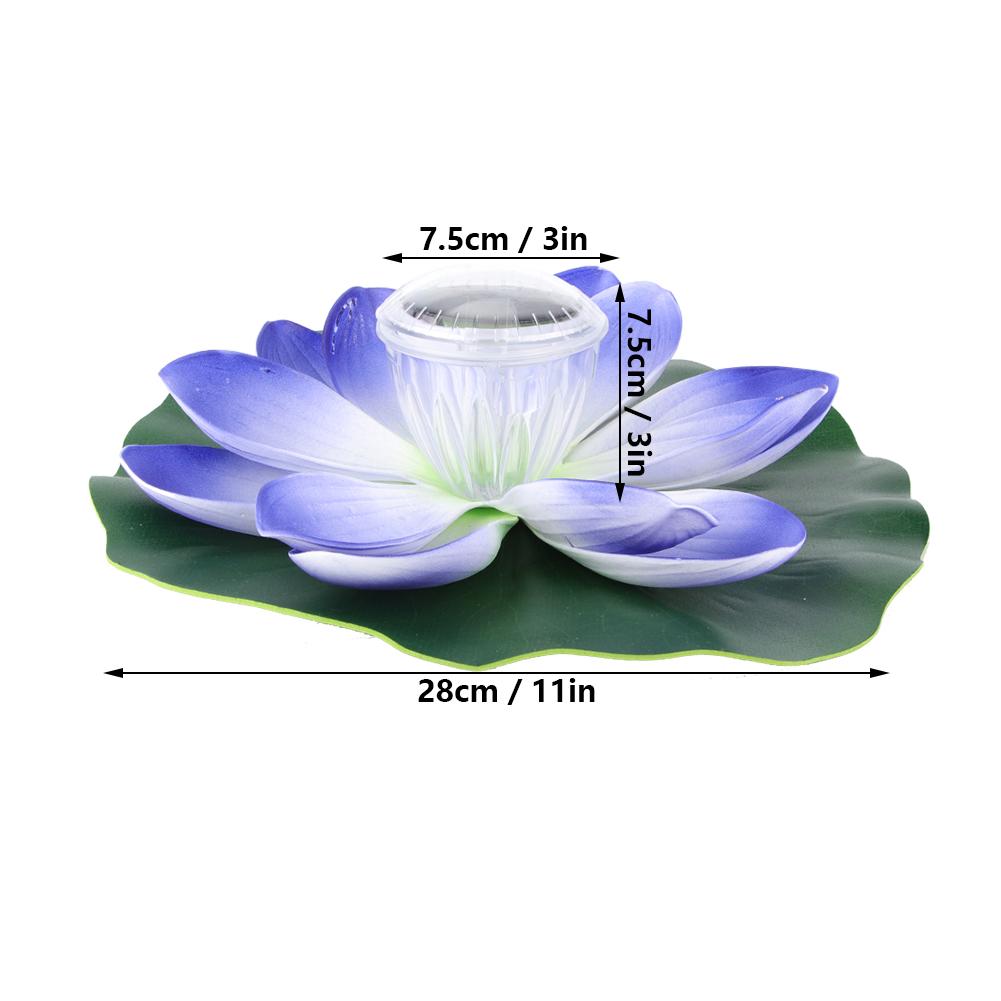 Solar Pond Pool Lights LED Color Changing Lotus Flower Waterproof  Floating LampPurple