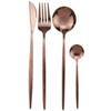 Gold Dinnerware Set Rainbow Tableware Dinner Set Stainless Steel Cutlery Set Mirror Knife Fork Tea Spoon Silverware Flatware Set