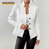 Damen Vintage Lässige Einfarbige Print Herbst Winter Langarm POLO-Kragen Jacke Einzigartige Designs & Mäntel