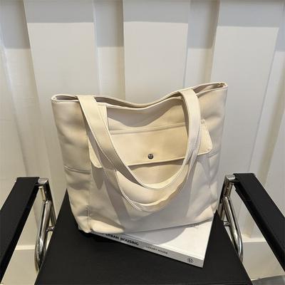 Stor kapasitet Åpen Girly Fashion Single Shoulder Shopping Bag Dame Pendel Lin Håndveske