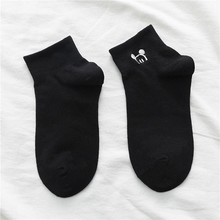 Trendy Mid-Calf Cotton Socks with Cartoon Embroidery for Girls - Cozy Autumn Winter Wear