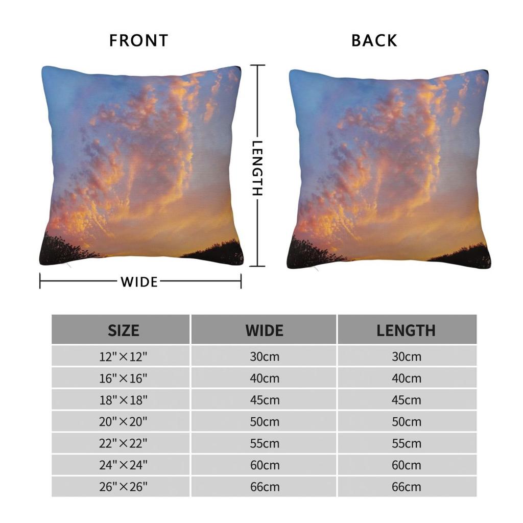 August Sunset Square Pillowcase Polyester Linen Velvet Pattern Zip Decor Room Cushion Cover