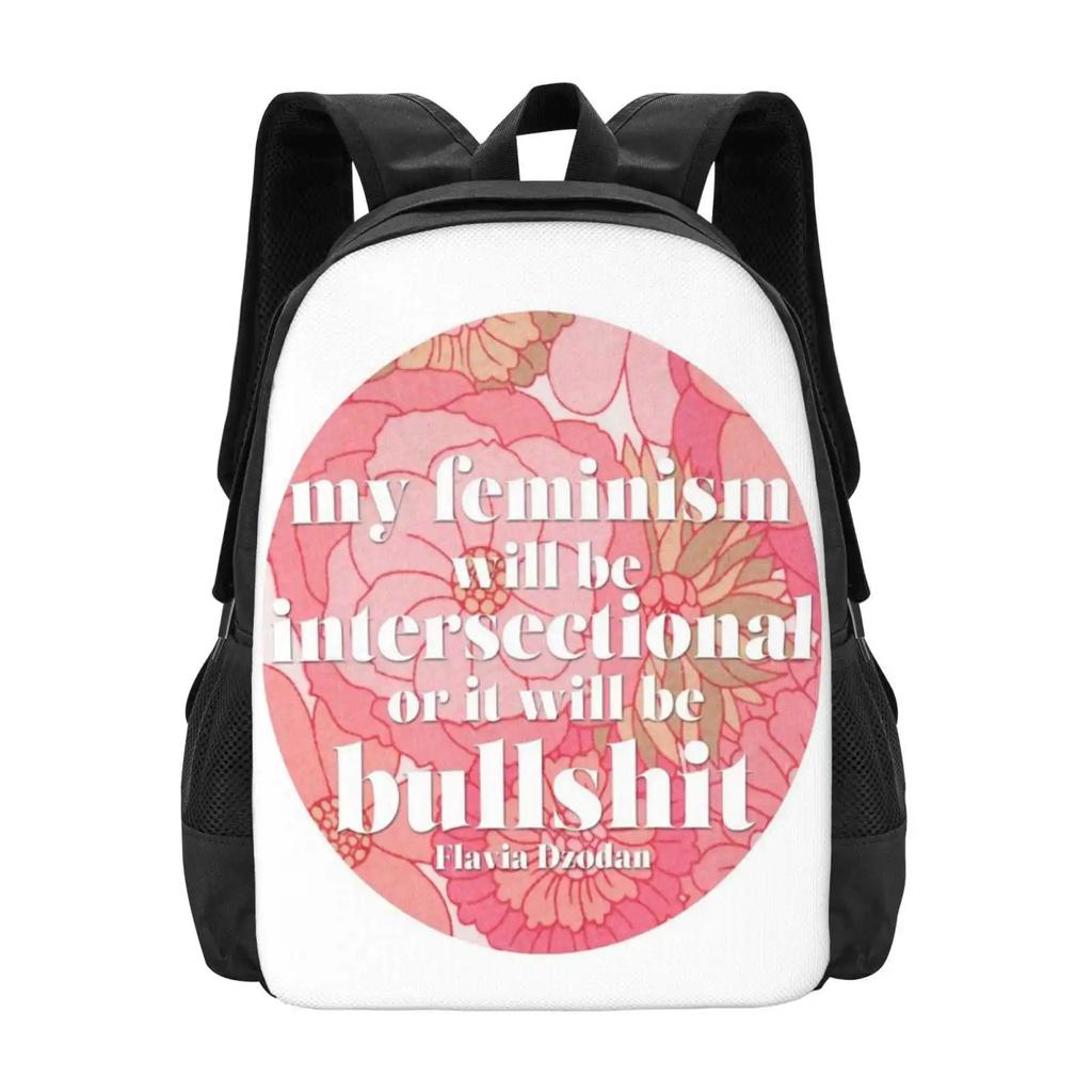 Intersectional Feminism Backpack For Student School Laptop Travel Bag Intersectional Feminism Feminist Slogan 60s Flavia Dzodan