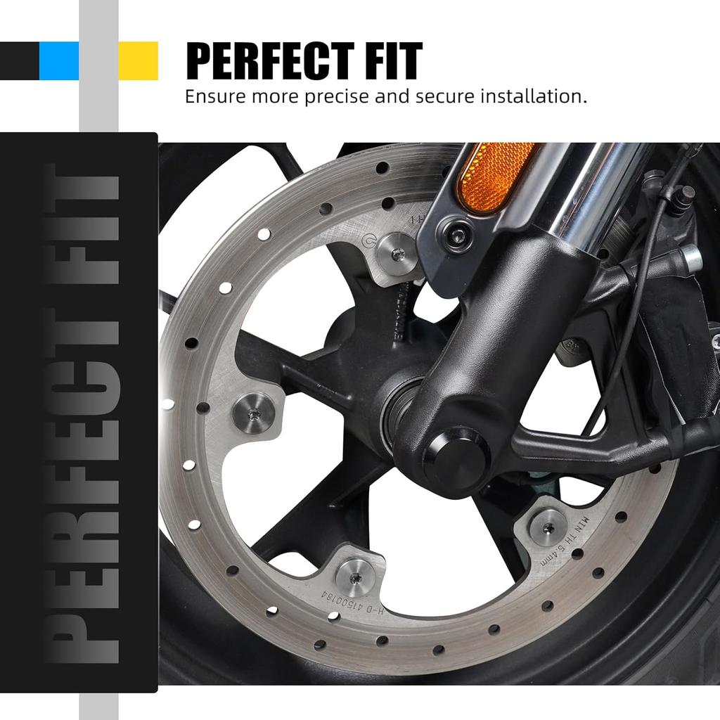 NICECNC Front Brake Rotor Disc Hardware Bolts Kit Titanium Alloy Compatible with Harley Sportster S RH1250S 2021-24, Pan America 1250 RA1250