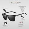 VEITHDIA zīmola Saulesbrilles Unisex Retro Aluminum+TR90 Saulesbrilles Polarized Lens Vintage Eyewear Saulesbrilles Vīriešiem/Sievietēm 6108