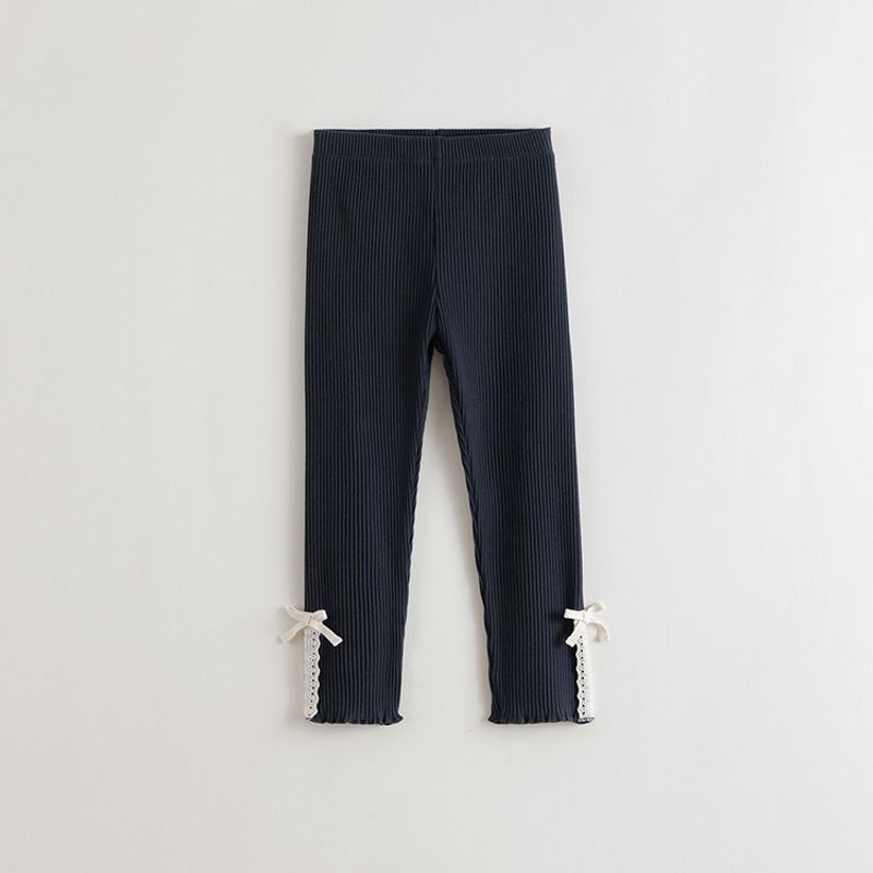 Mark Jenny Girls' Lace Bow Soft Elastic Leggings Kidsren's Pants 2026 Spring New Product 551508