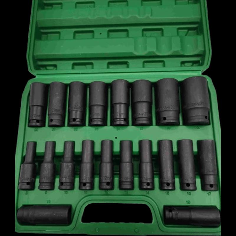 Lingxi 20-Piece Hex Socket Set for Power Tools, 8-32mm Extended 8cm