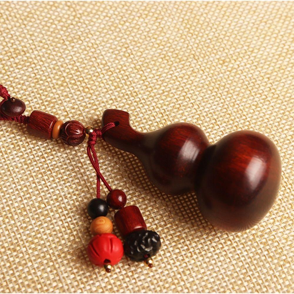 Retro Mobile Phone Pendant Polished Rosewood Car Keychain Key Chain Decoration