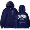 Jesus The Way The Truth The Life Christian Religious Hoodies Men's Fashion Retro Sweatshirt Oversized Long Sleeve
