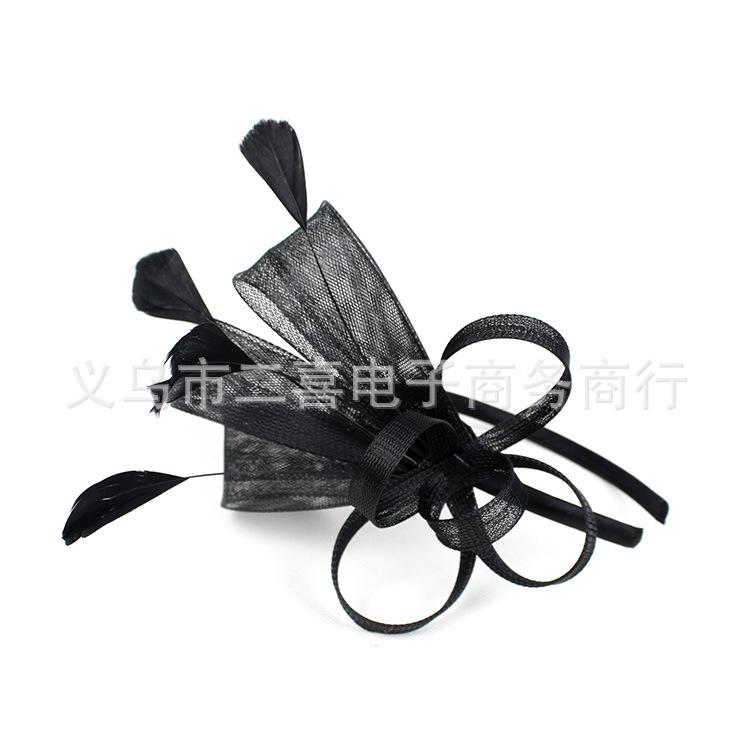 New European and American hair accessories mesh feather headgear Jockey Club party ball hair accessories manufacturer
