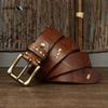 Retro Fashion Personality Style Top Layer Leather Belt Men's Genuine Leather Pin Buckle Jeans Belt