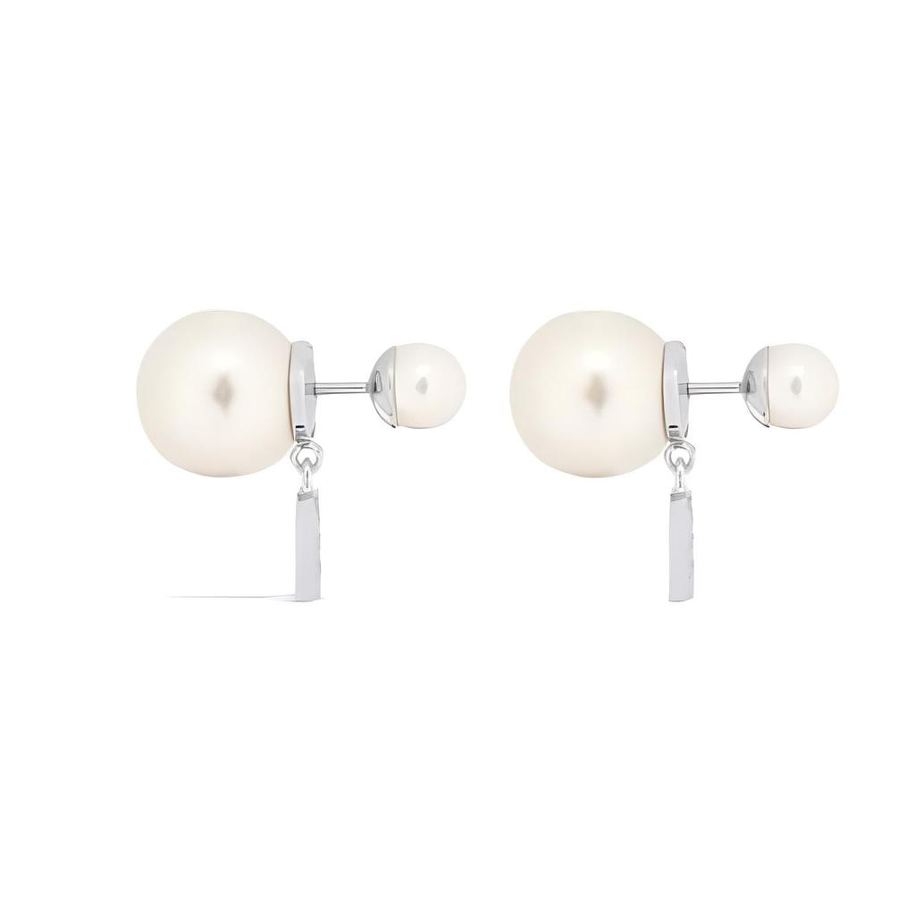 DIOR Resin Bead Earrings Women's White E3366WOMCYD13S