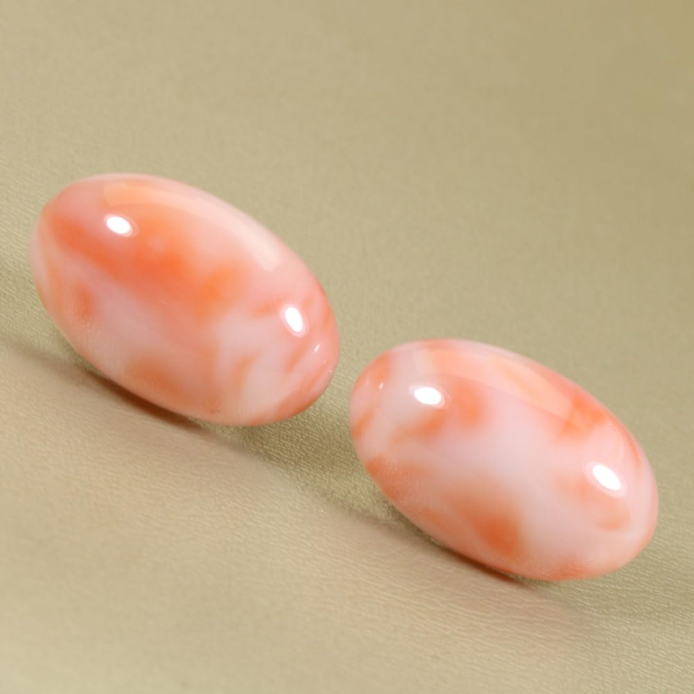 Deep sea coral pink undyed earrings, silver,