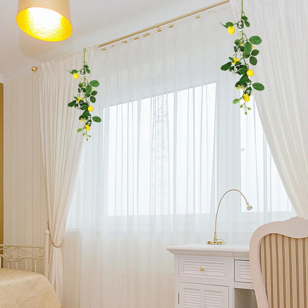 Artificial Greenery Vine With Faux Lemons Front Door Wall Decor Never Wither Vivid Natural Home Pendant Simulation Lemon Rattan