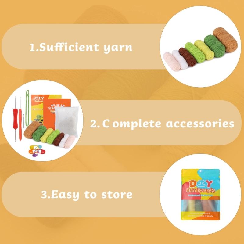 Beginners Crochet Kits, with Yarn, Crochet Hooks, Needle for DIY Crochet Craft