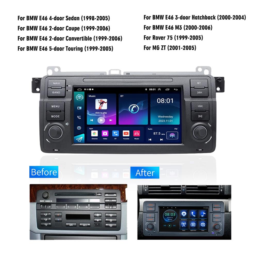 2Din 7 Inch Touchscreen Car Radio Apple Carplay Multimedia Player for BMW E46 3 Series 1999-2005 GPS Navigation 2GB-32GB WiFi BT