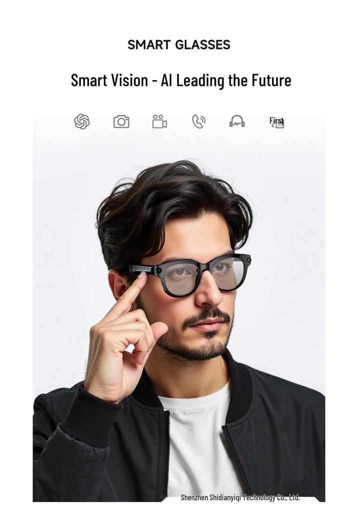 L02AI Smart Glasses: Multifunctional Bluetooth for Calls, Photography, Translation, Recognition & HD Video Recording.