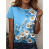 Women's T Shirt Floral Graphic Fashion Stylish Classic Short Sleeved Crew Neck Regular Tops Daily Weekend Prints Summer