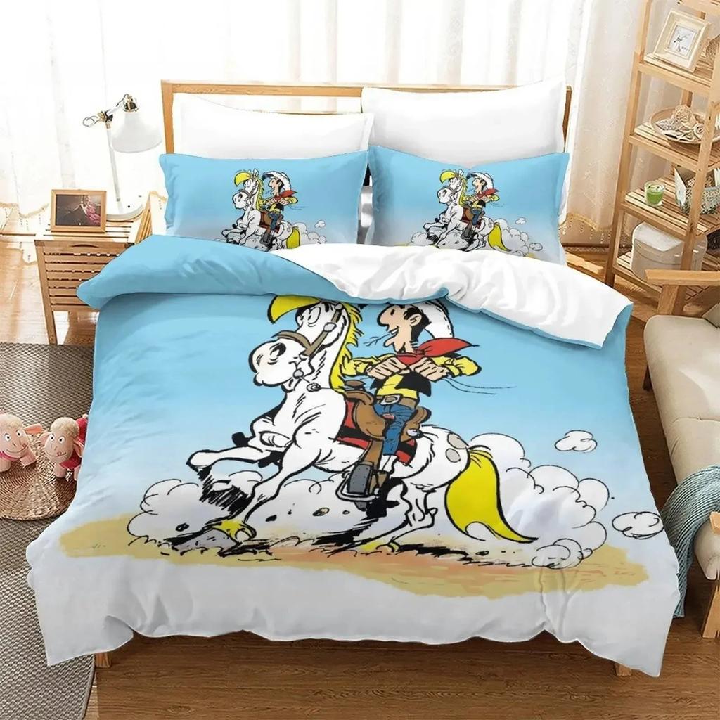 New Lucky Luke Bedding Set Single Twin Full Queen King Size Bed Set Adult Kid Bedroom Duvet Cover Sets 3D Bed Sheet Set