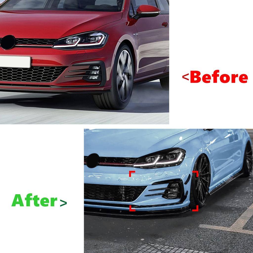 Front Bumper Spoiler Fog Lamp Cover Air Knife Splitter Body Kit For Volkswagen Golf 7.5 GTI 2017-2019