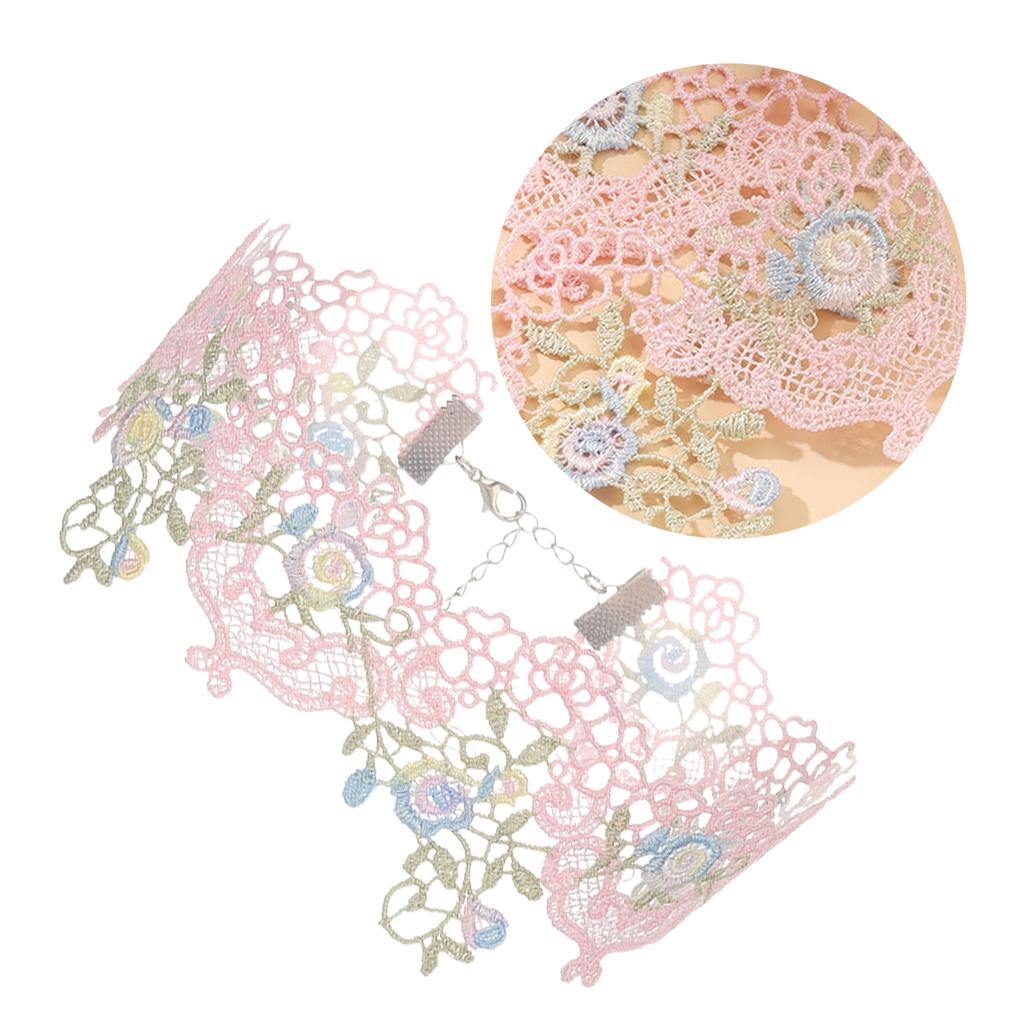 Elegante Spitzenkragen-Halskette mit buntem, durchbrochenem Muster Stilvolles Spitzen-Choker-Schmuckstück für Frauen, Teenager, Damen