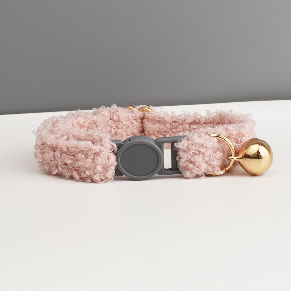 Pet collar new teddy bear flat gray safety buckle cat ring cat ring bell cat collar bow S