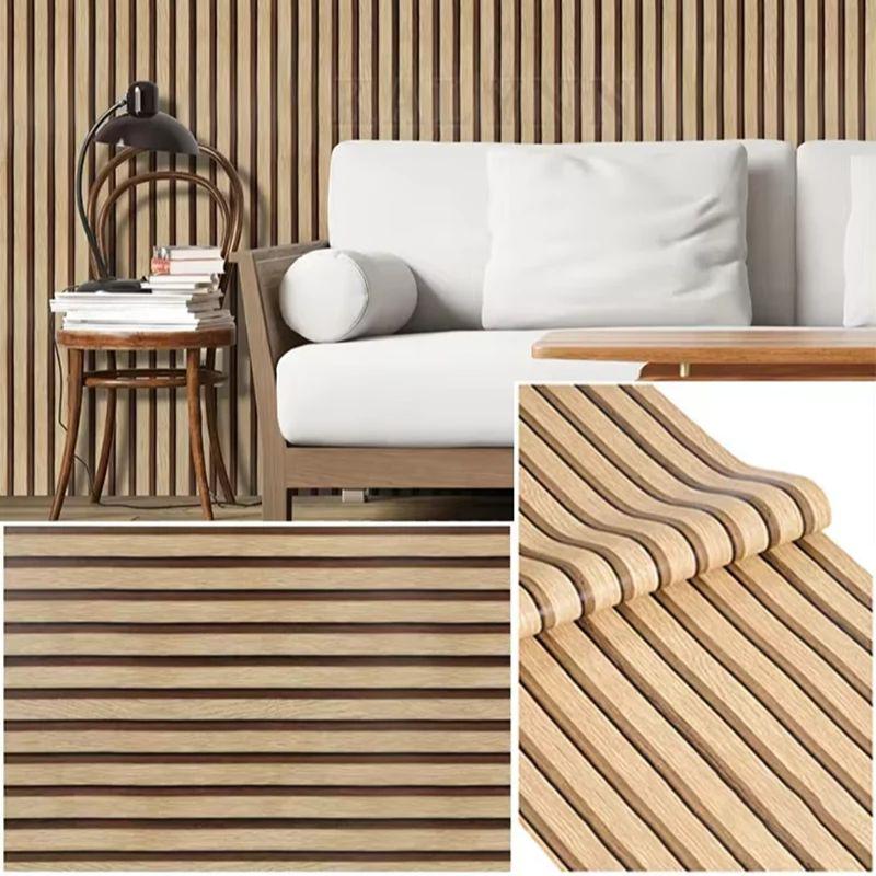 Decorative Waterproof Moisture-proof Mildew Proof Modern Wallpaper Wood Grain Self-adhesive Paper Suitable for Kitchen Walls
