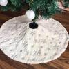 40-90cm Christmas Tree Skirt White Snowflake Xmas Tree Skirt Christmas Tree Decorative Base Carpet New Year Navidad Party Decor