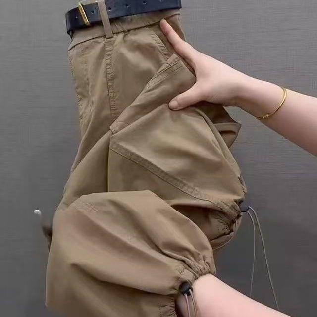 

Women s High-Waisted Cargo Pants: Modern 2025 Style, Slimming, Loose and Versatile 9/10 Length Harem Fit M for 90-104 pounds