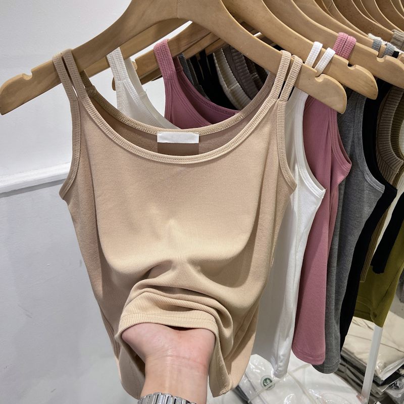 Modal Cotton Summer New Slim Fit Backpack with Camisole Vest Women's Suit for Inner and Outer Wear Base Shirt Top