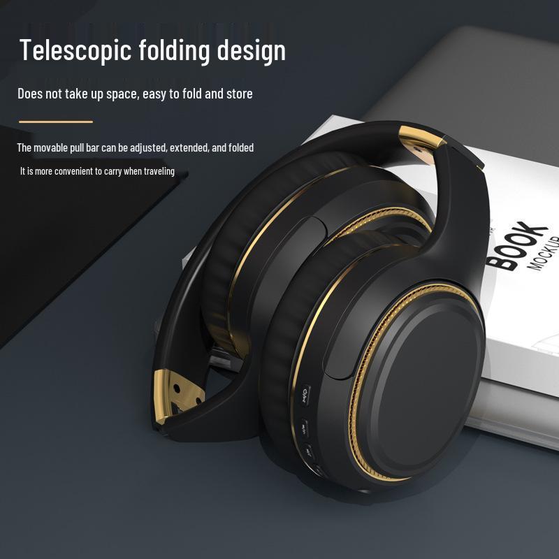 New H6 Wireless Over-Ear Bluetooth Headphones with Atmosphere Light and Heavy Bass, Foldable and Retractable Design