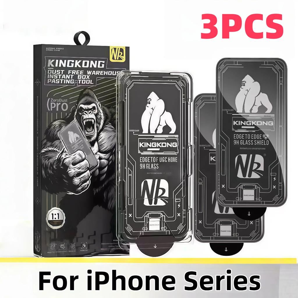 3 Pezzi Pellicola Protettiva in Vetro Temperato per iPhone17/16/15Pro Antiurto Vetro Gorilla Pellicola Protettiva per Cellulare