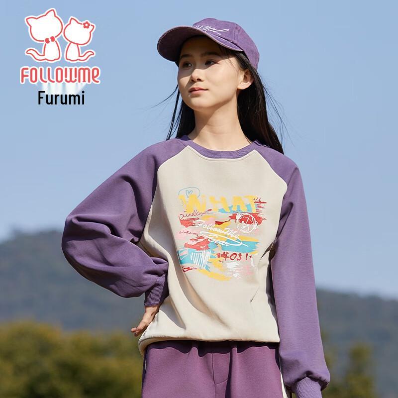 FULUOMI Girls Casual Raglan Sweatshirt 150