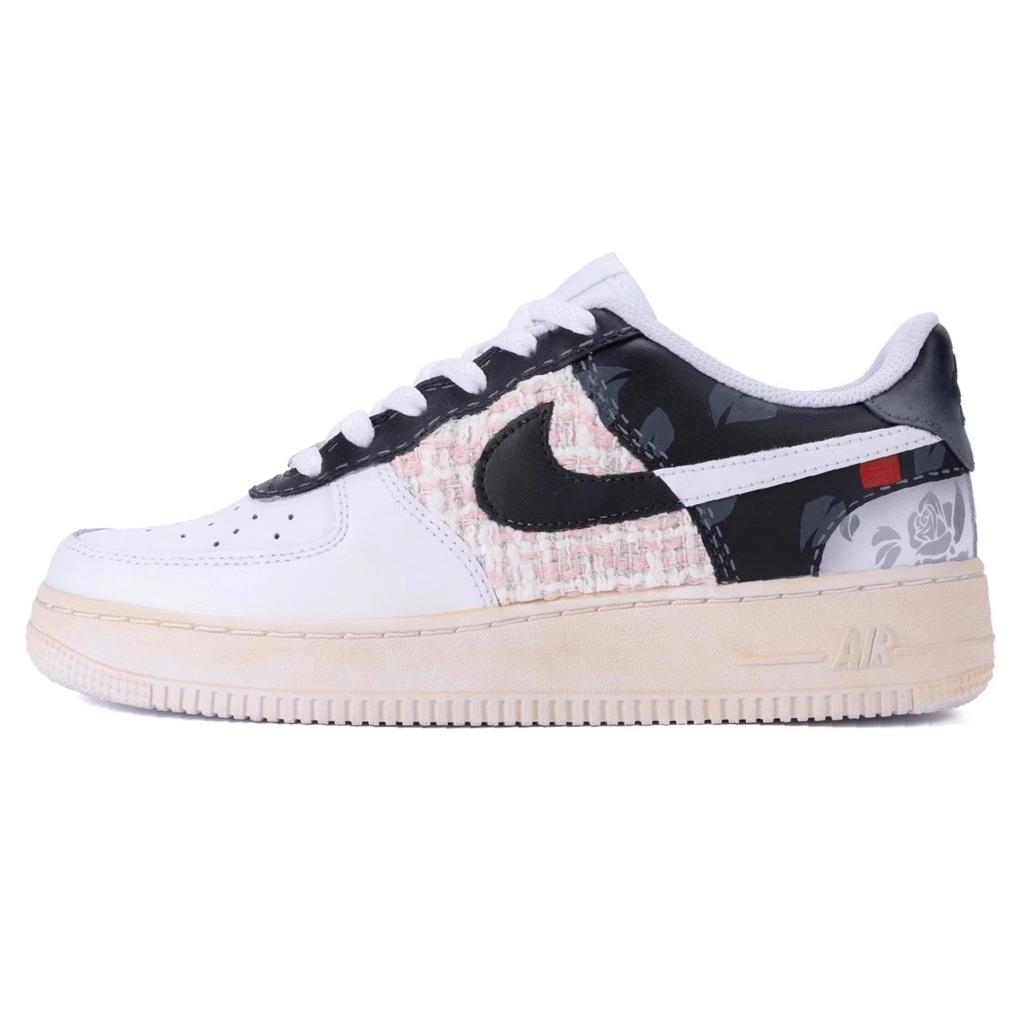 Nike Air Force 1 LE Leather Slip Resistant Cushioning Abrasion Resistant Low top Skateboard Shoes GS Gray White Black DH2920-111(TeamR-)