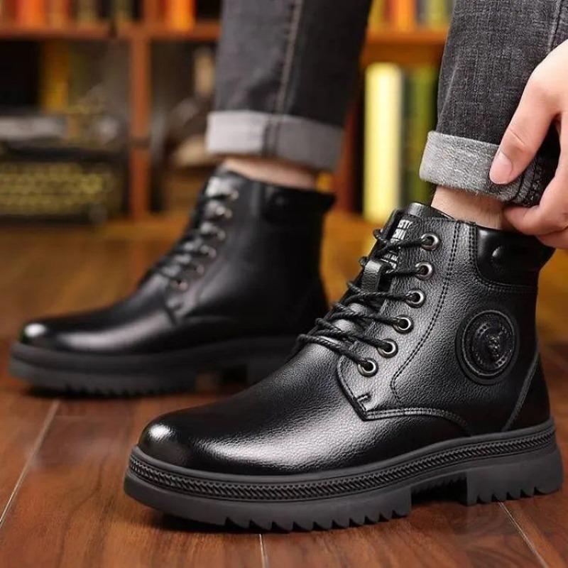 

Winter cotton shoes men s warm wool piled thickened casual high-top shoes men s non-slip men s shoes 44