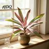 Pink And Purple Faux Flowers Large Realistic Artificial Fern Dragon's Blood Tree Plants with Green Foliage UV-resistant Ferns UV Resistant