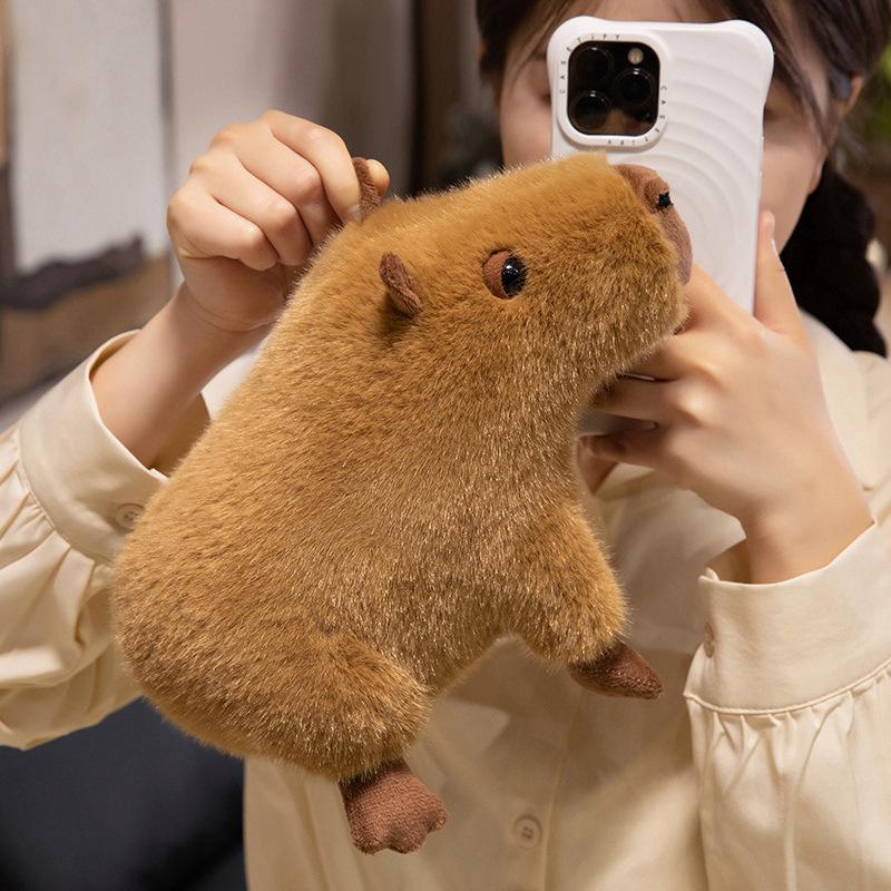 Lotus Leaf Capybara Plush Doll Sitting Kapibara Doll Children'S Birthday Gift