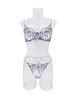 Floral Embroidered See-Through Lingerie Set with Sexy Gathering Bra for Women