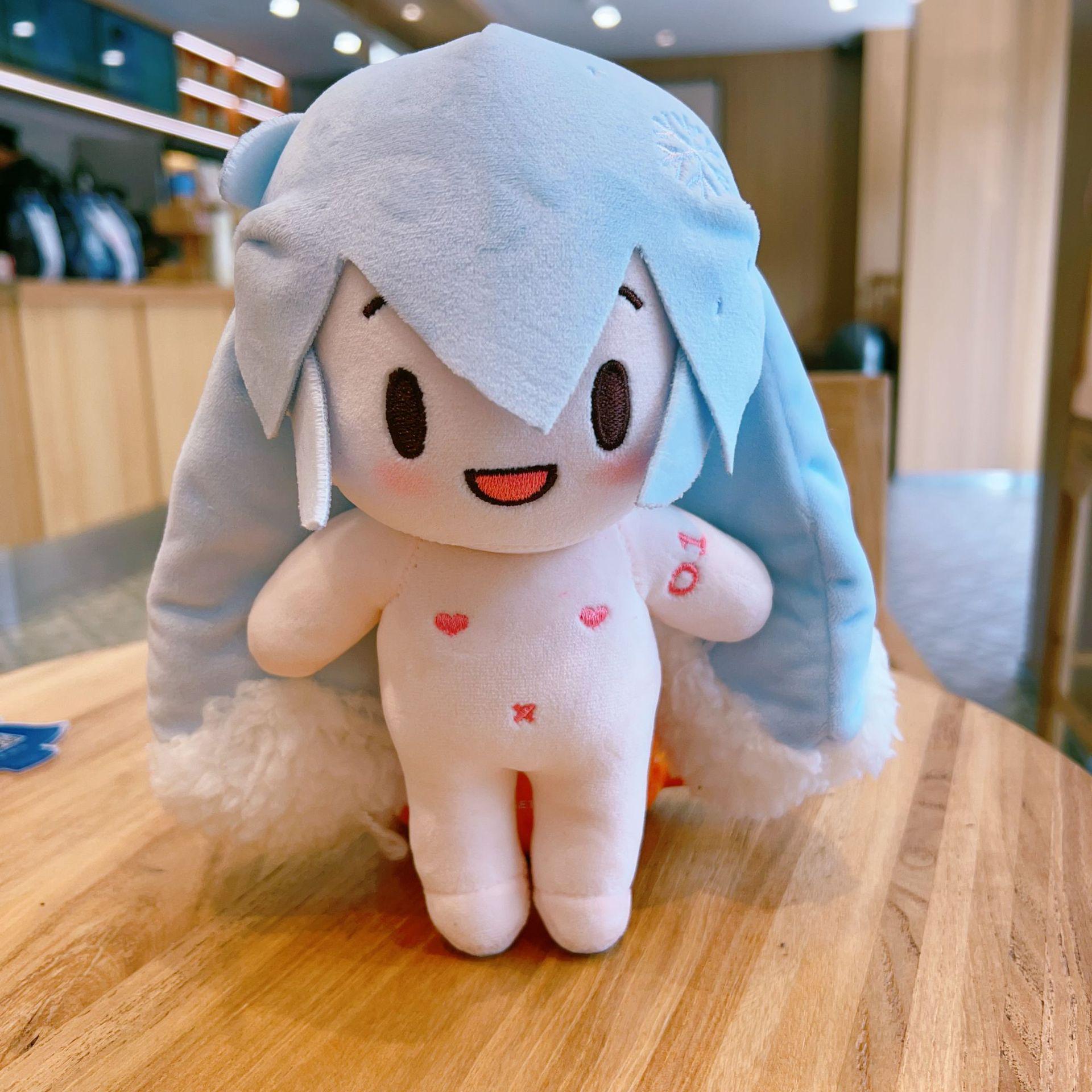 Yukine Miku 20cm Replaceable Cotton Doll with Fufu Pink Meow Meow Set 15cm