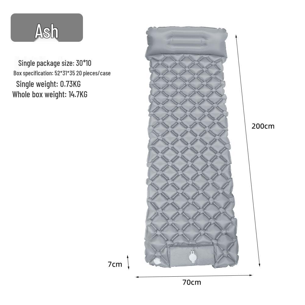 Opblaasbaar Campingmatras met Voetpomp en Ingebouwd Kussen