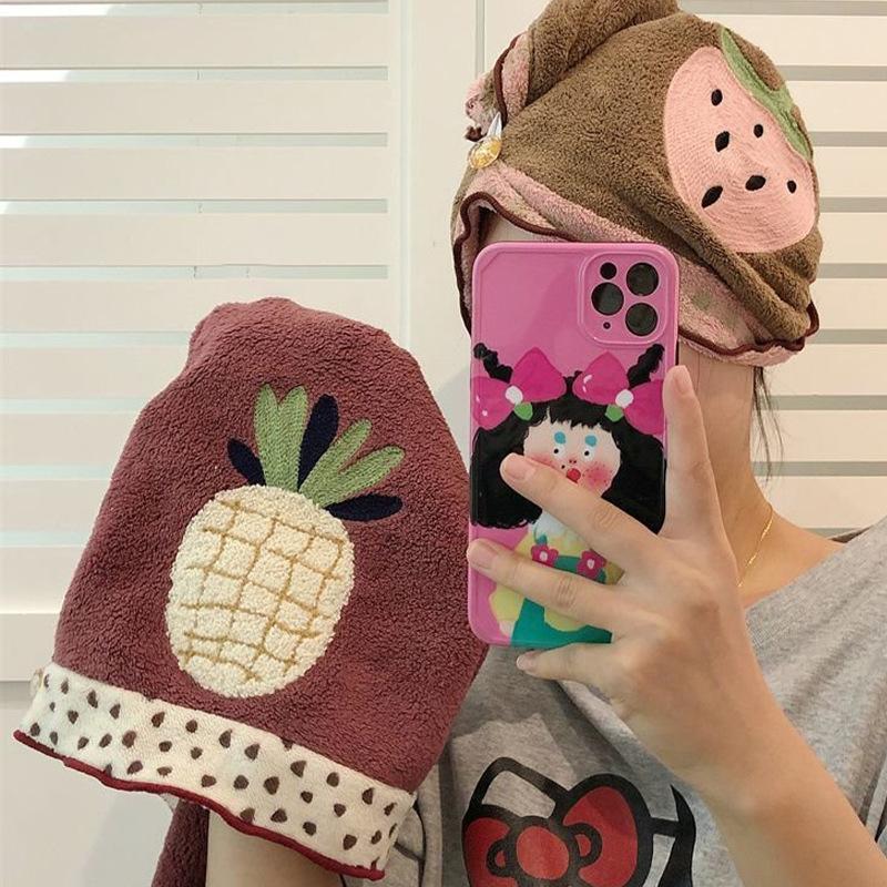 Gorro de Baño para Mujer de Secado Rápido Super Absorbente con Bordado Lindo