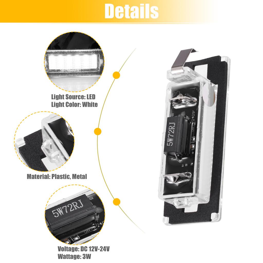 2 Stück LED-Kennzeichenbeleuchtung 2835SMD mit CanBus-Fehlerfrei für Peugeot Boxer Citroen Jumper Fiat Ducato Bus Box 2006-2019