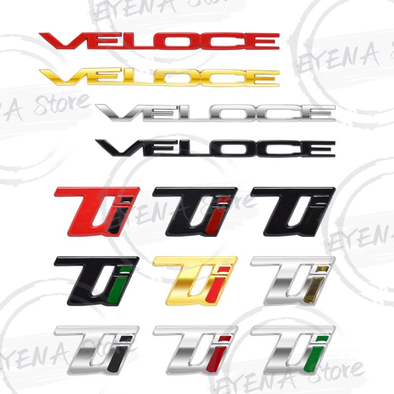 VELOCE TI Logo Schriftzug Metallplakette Aufkleber Auto Heckklappe Karosserie Emblem Für Junior Giulietta Tonale Giulia Stelvio GTS Sportiva