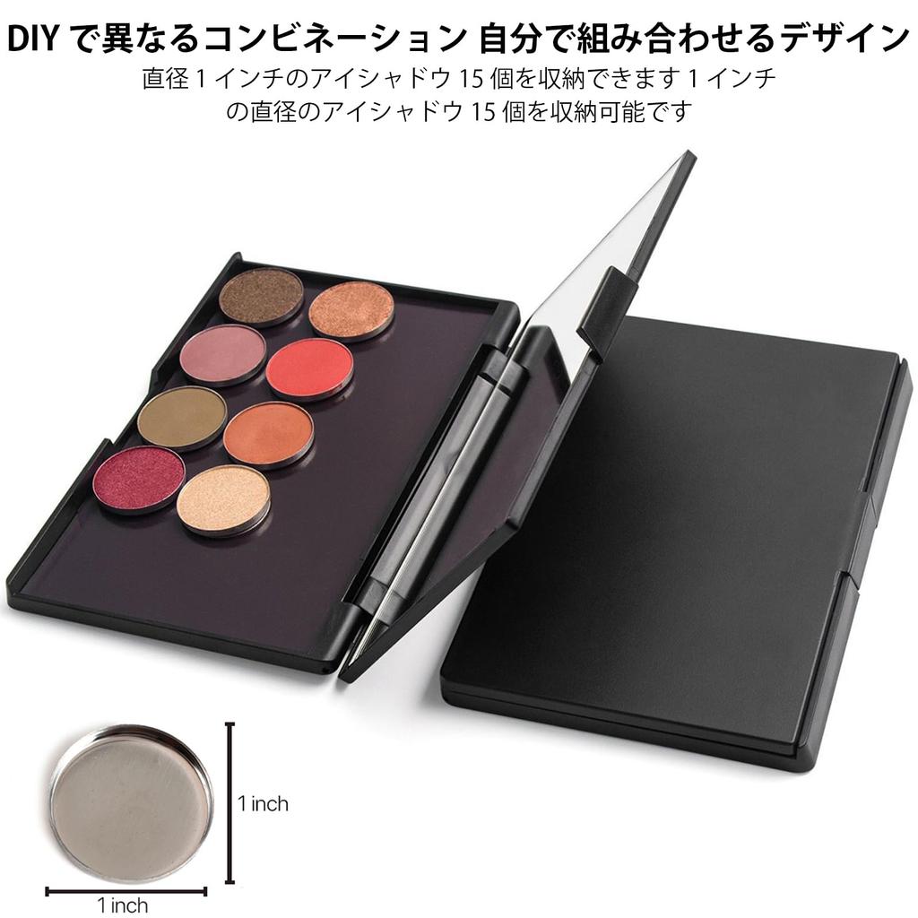 VANANA DIY Magnetic Makeup Palette with Empty Palette with 12 Portable and for and Lipstick Storage 15x10cm 12 Small Round Iron Mirror, Pans, Compact,