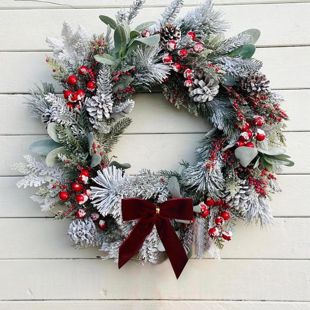 Weihnachtsbaum Samt Schleifen 24 Stück/Set Rustikale Weihnachtsgirlanden Geschenkverpackung Schleifen für Snacktüten Heimdeko