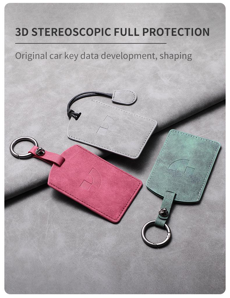 Ji Yue 01 Card Key Case: High-End 2023 Leather Protective Cover with Buckle
