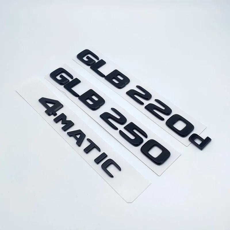 2017 Schwarz Silber Buchstaben Emblem Abzeichen für Mercedes Benz W247 GLB220d GLB250 4Matic Auto Styling Kofferraum Namensschild Aufkleber SR7 GLB220d silber