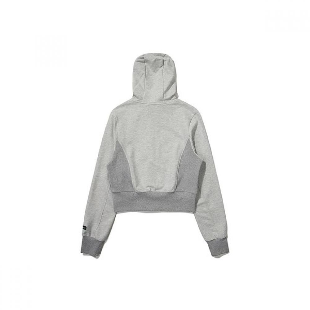 BBC EARTH Women S Cropped Hoodie Zip Up  Melange Gray  24SS