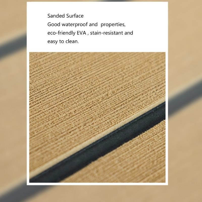 Foam Marine Decking Mat with Adhesive Underside, High-Density Cushioning and Grooved Texture for Direct Placement