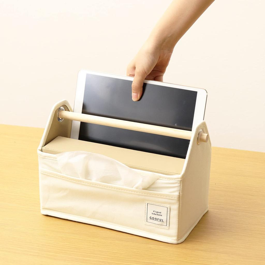 Toyo Case GOOFUL Tool with Tissue Desktop Storage Basket, Ivory, Box,